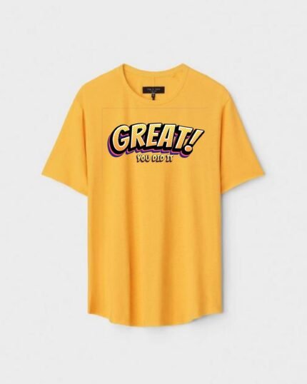 Unisex Designer Premium Quality Printed T-Shirt For Boys And Girls :: Cloth type : Cotton - Colour :: Yellow